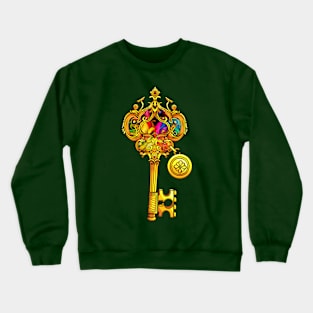 Cute Colorful Golden Key for the Couple Love Lock Crewneck Sweatshirt